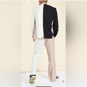 Two-Tone Black & Off White Men's Suit